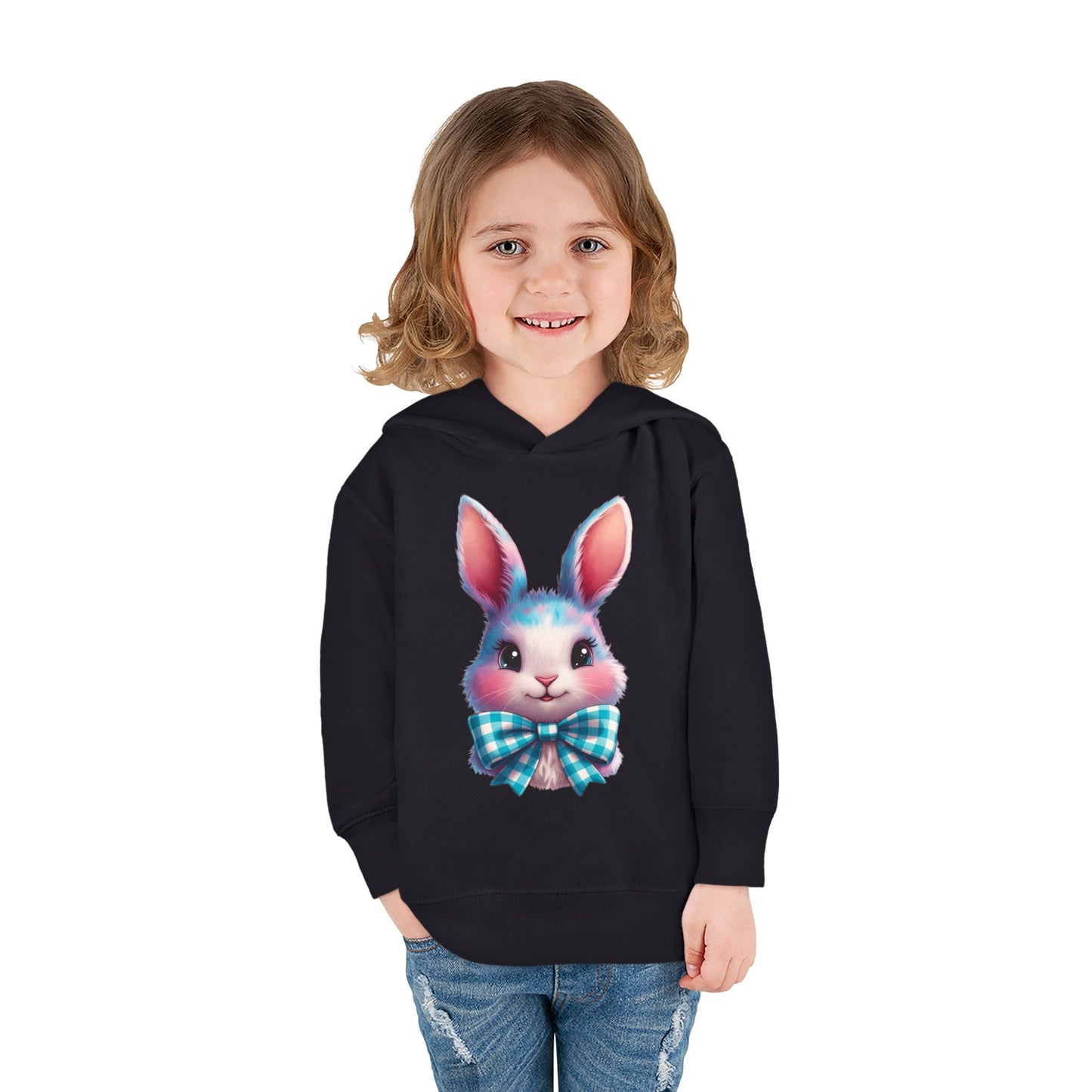 Phoenix Bunny With Plaid Bow Toddler Hoodie — Easter Kids Pullover