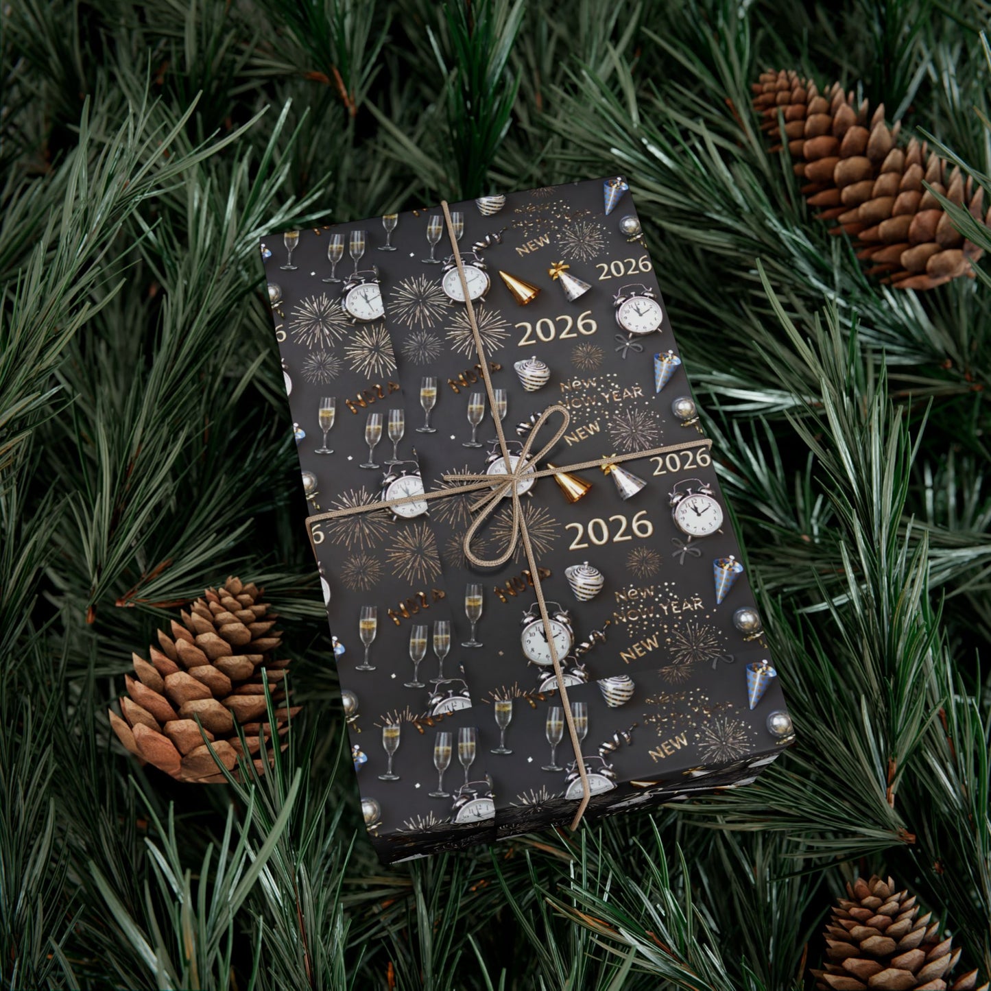 Phoenix Gift Wrap Paper — New Year 2026 Countdown Pattern