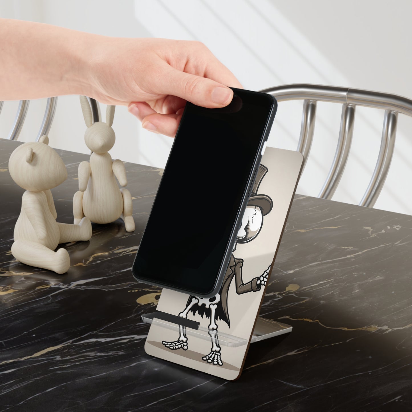 Phoenix Skeleton Gentleman Phone Stand