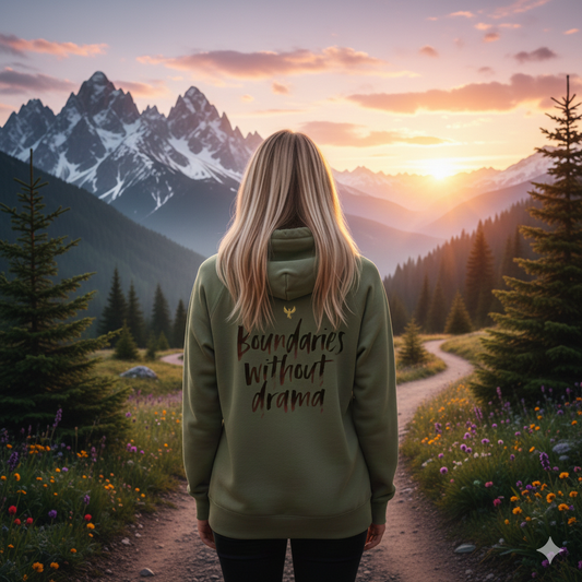 Phoenix "Boundaries Without Drama"- Zip-up Fleece Hoodie
