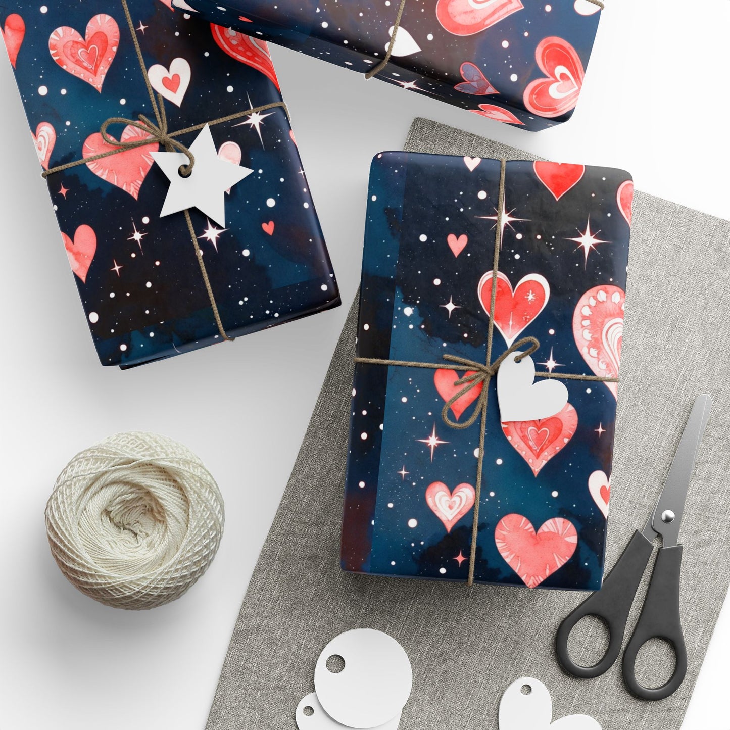 Phoenix Heart Constellation Wrapping Paper Roll — Romantic Galaxy Gift Wrap