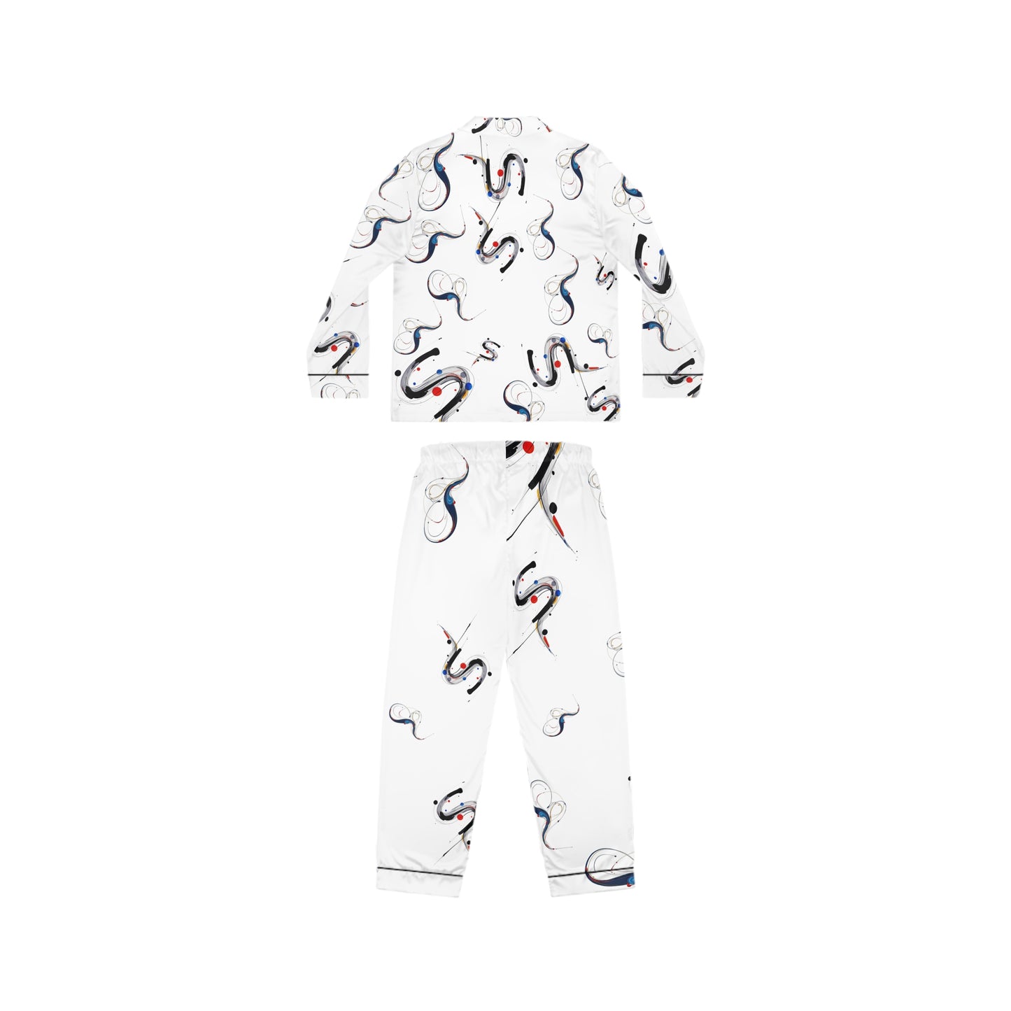 Phoenix Satin Pajama Set - Elegant White Snake Print Women’s Loungewear