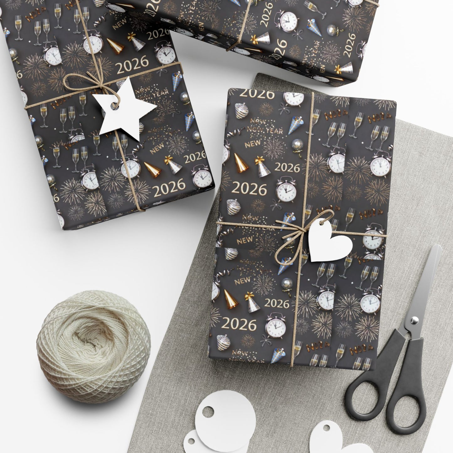 Phoenix Gift Wrap Paper — New Year 2026 Countdown Pattern