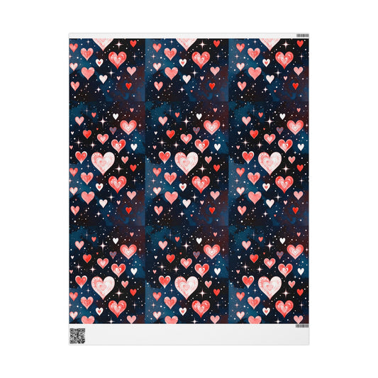 Phoenix Heart Constellation Wrapping Paper Roll — Romantic Galaxy Gift Wrap