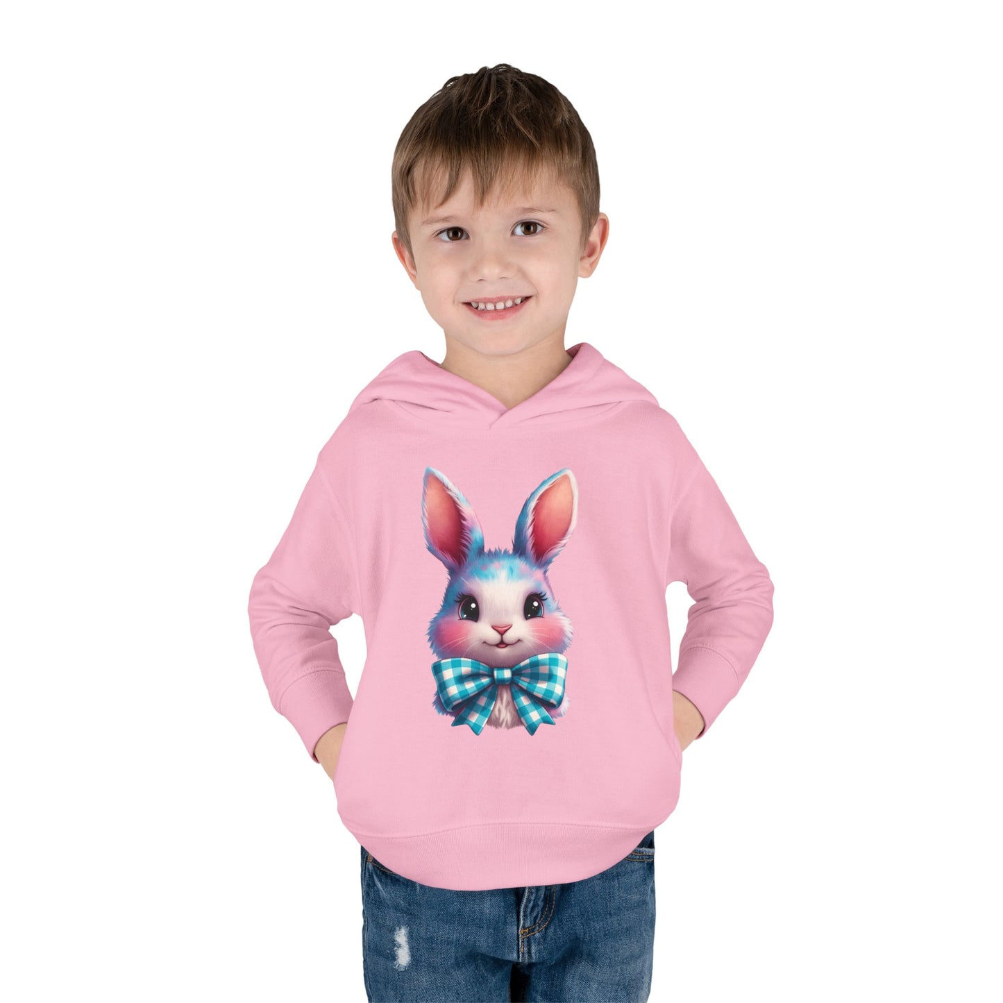 Phoenix Bunny With Plaid Bow  Toddler Hoodie — Easter Kids Pullover