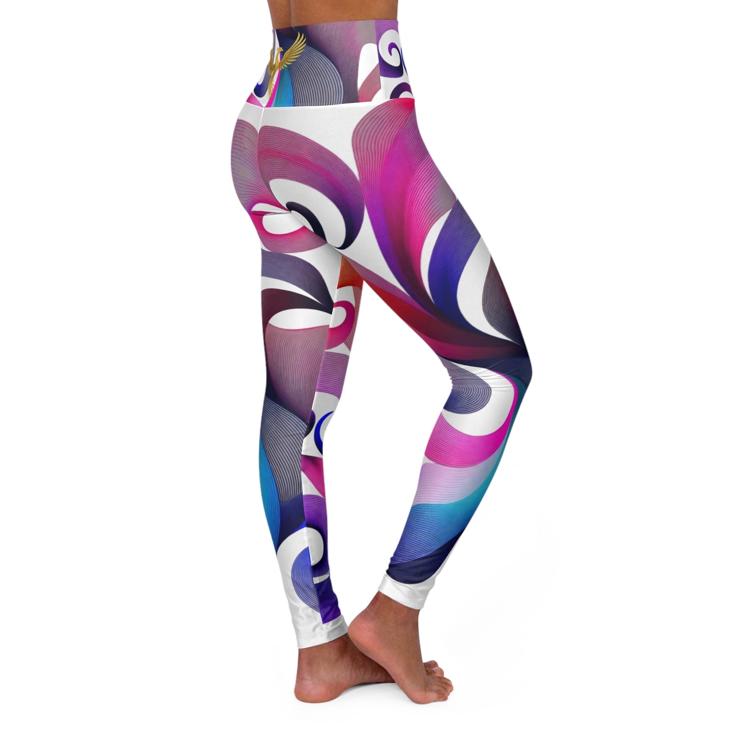 Phoenix "Chromatic Helix of Opulence" Yoga Leggings - Vibrant Colors