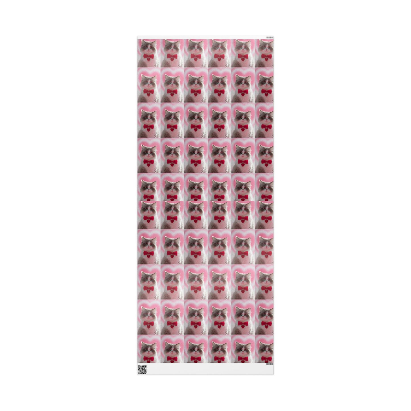 Phoenix Wrapping Paper — Cute Pink Cat Pattern Gift Wrap (Cat Face Repeat)