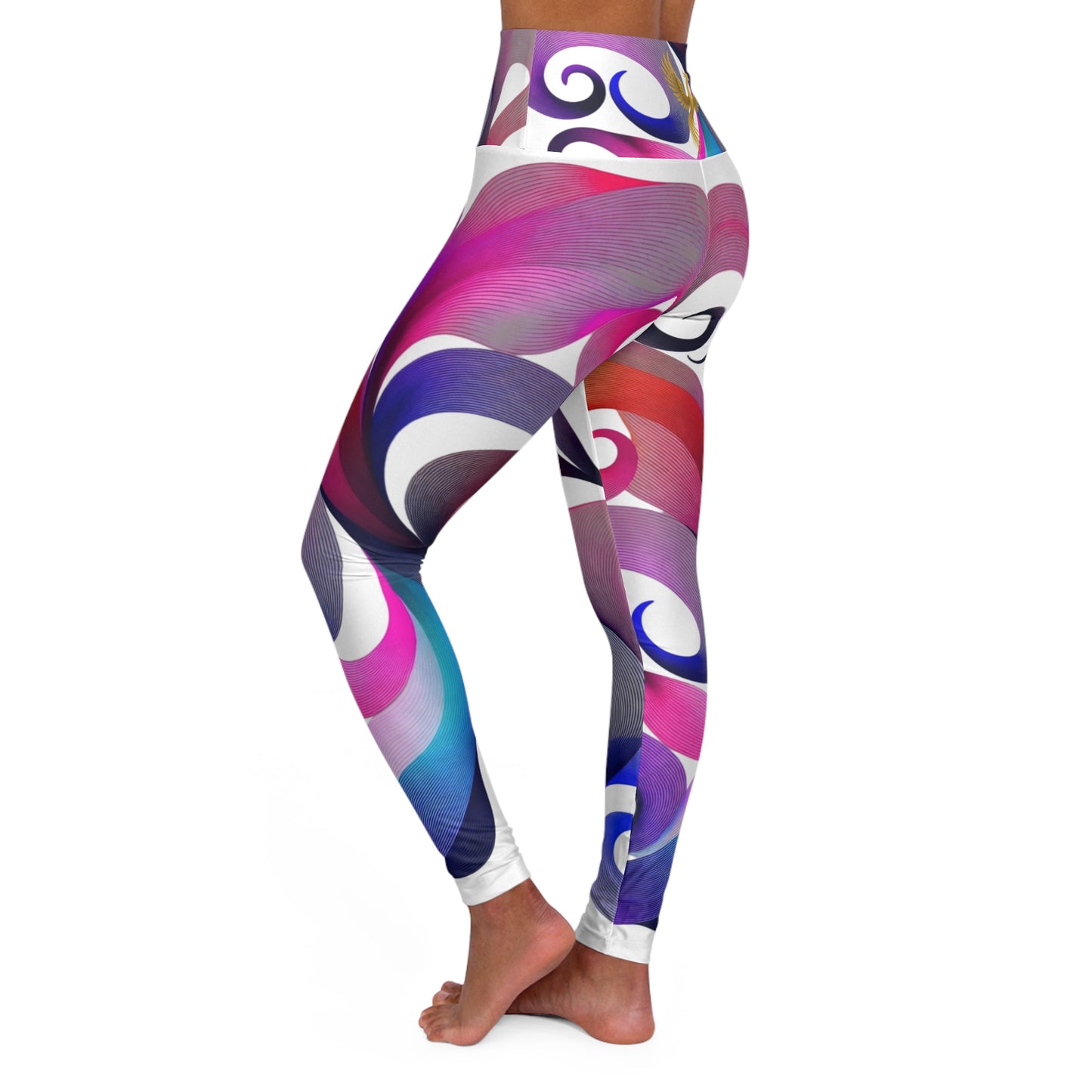 Phoenix "Chromatic Helix of Opulence" Yoga Leggings - Vibrant Colors