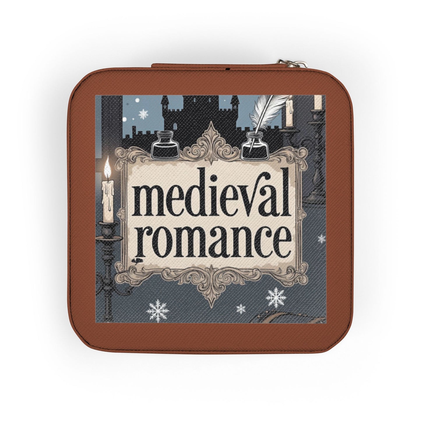 Phoenix Jewelry Travel Case – 'Medieval Romance' Compact Organizer for Rings, Earrings & Necklaces