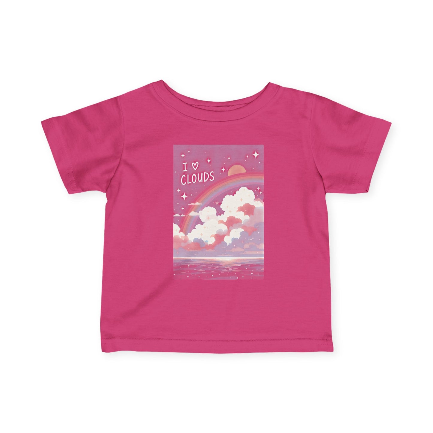 Phoenix Infant Tee - "I  Love Clouds" Cute Rainbow Cloud Baby Shirt