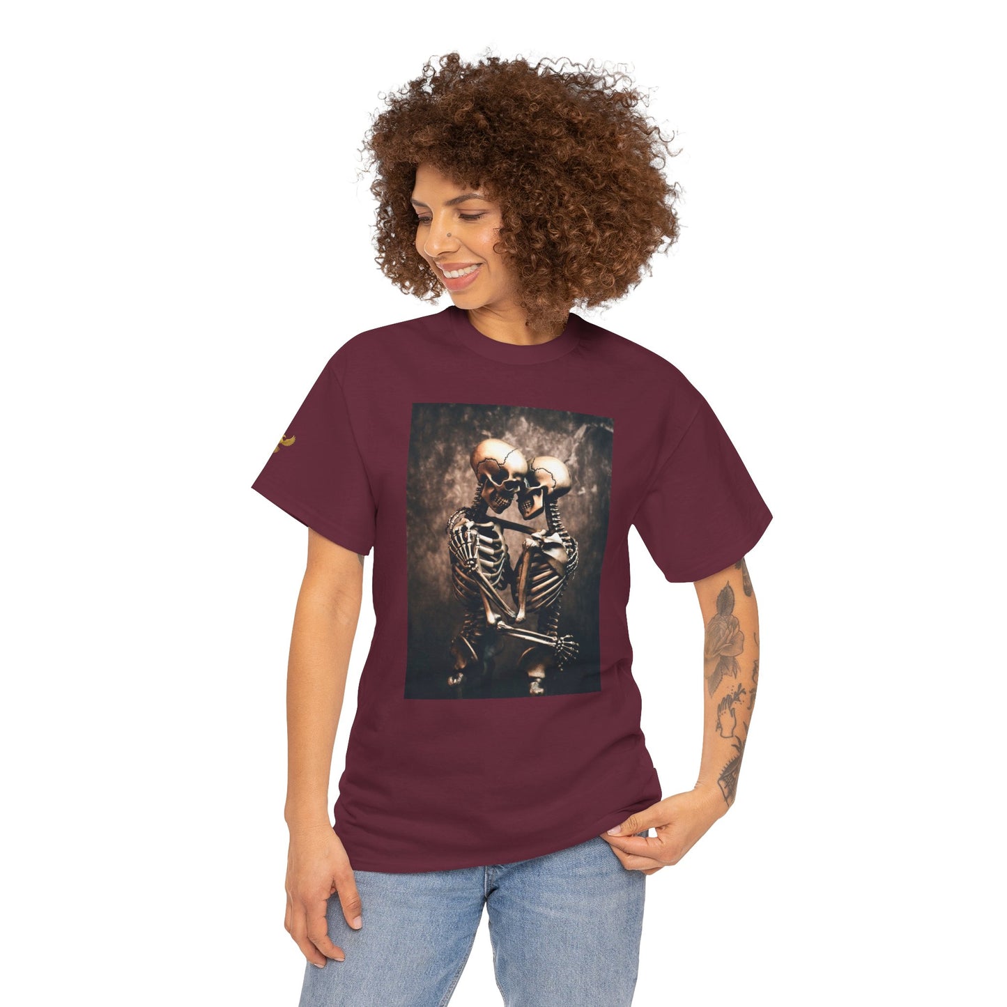Phoenix Skeleton Love T-Shirt — Gothic Couple Tee