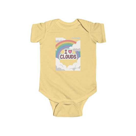 Phoenix I Love Clouds Infant Bodysuit — Rainbow Cloud Baby Onesie