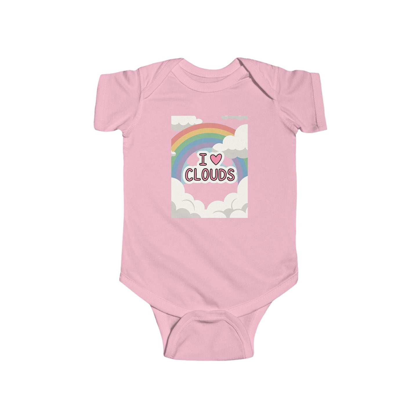Phoenix I Love Clouds Infant Bodysuit — Rainbow Cloud Baby Onesie