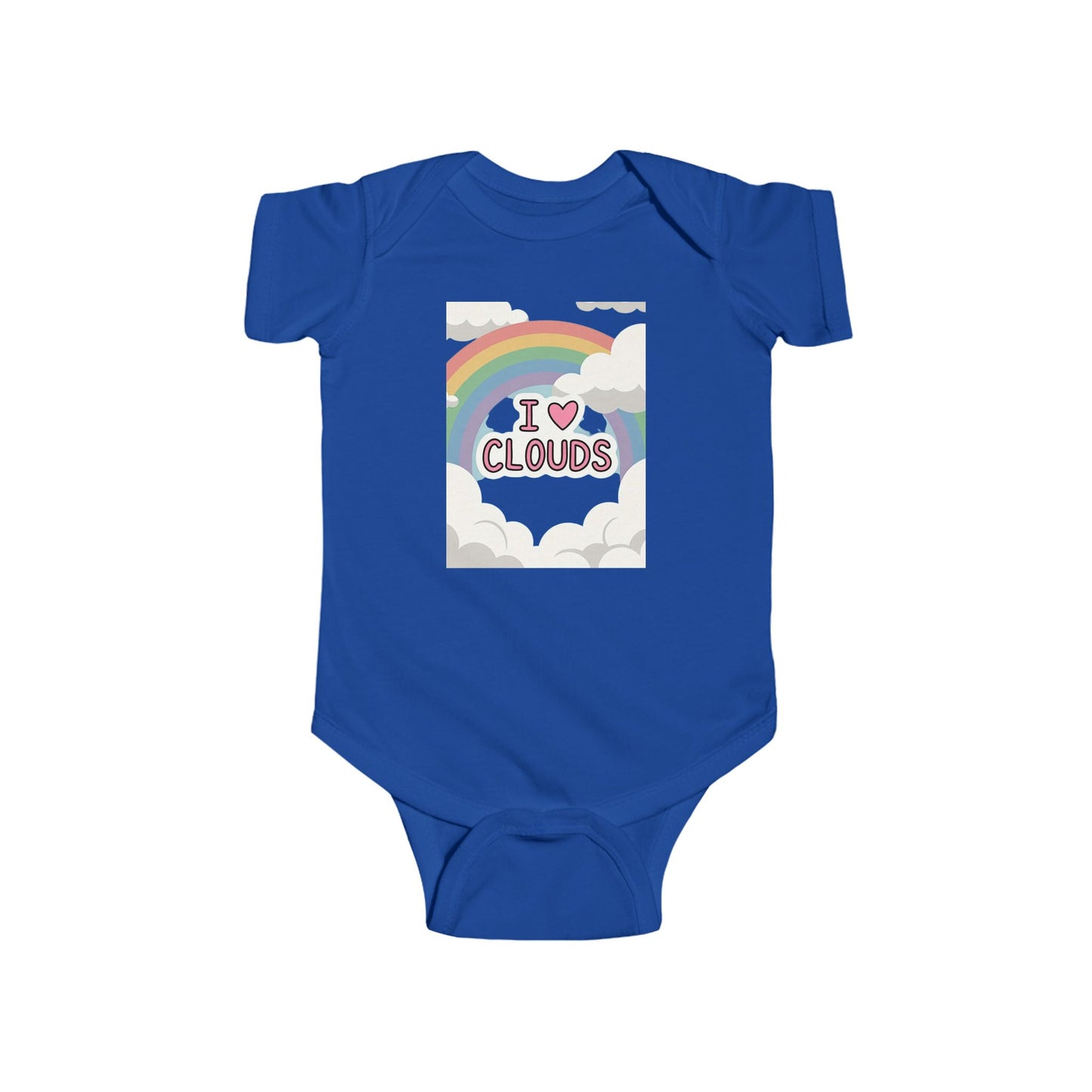 Phoenix I Love Clouds Infant Bodysuit — Rainbow Cloud Baby Onesie