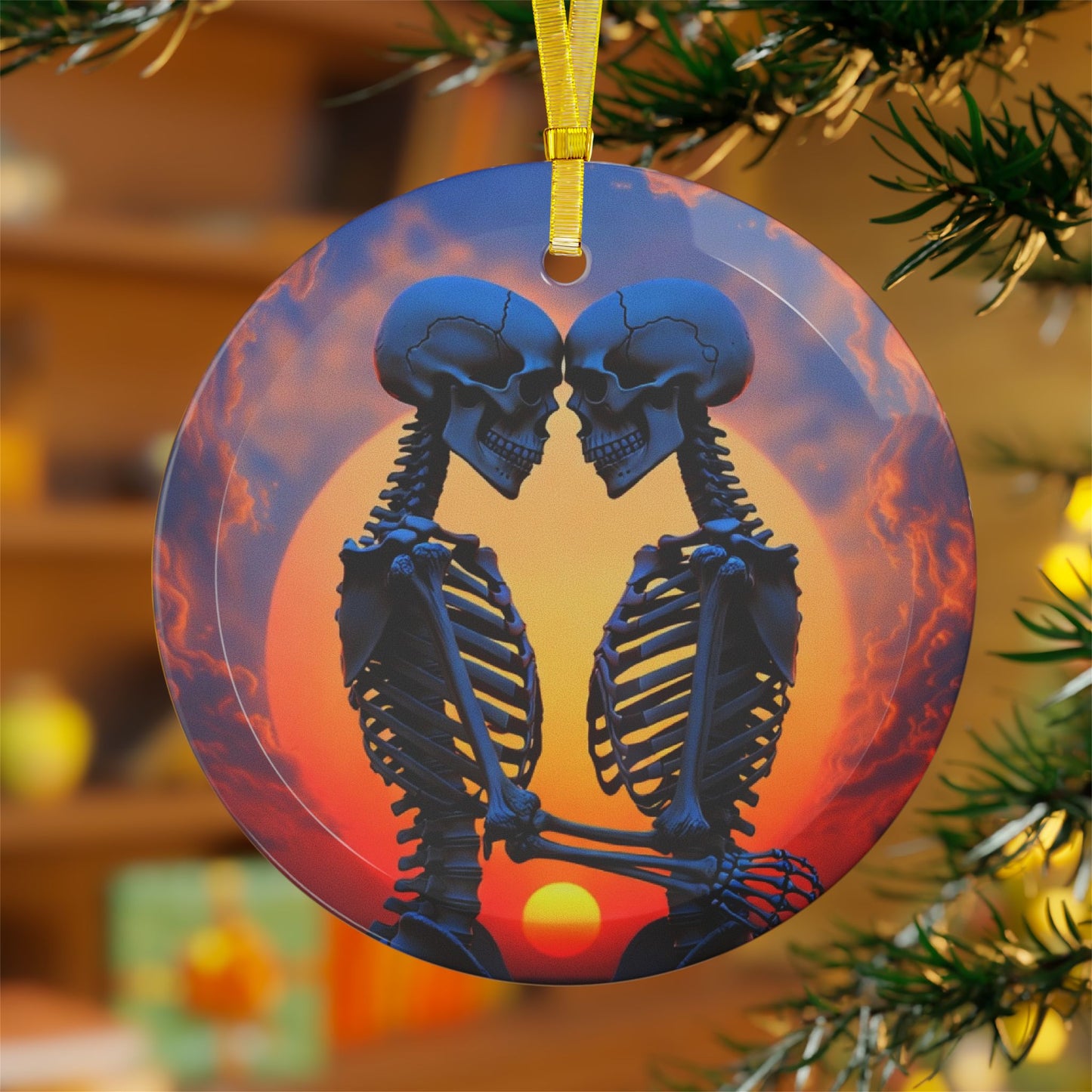 Phoenix Glass Ornaments Skeleton Love