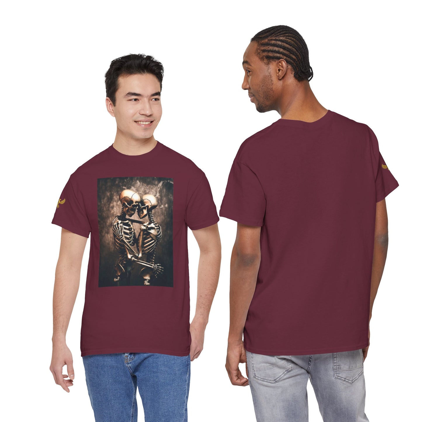 Phoenix Skeleton Love T-Shirt — Gothic Couple Tee