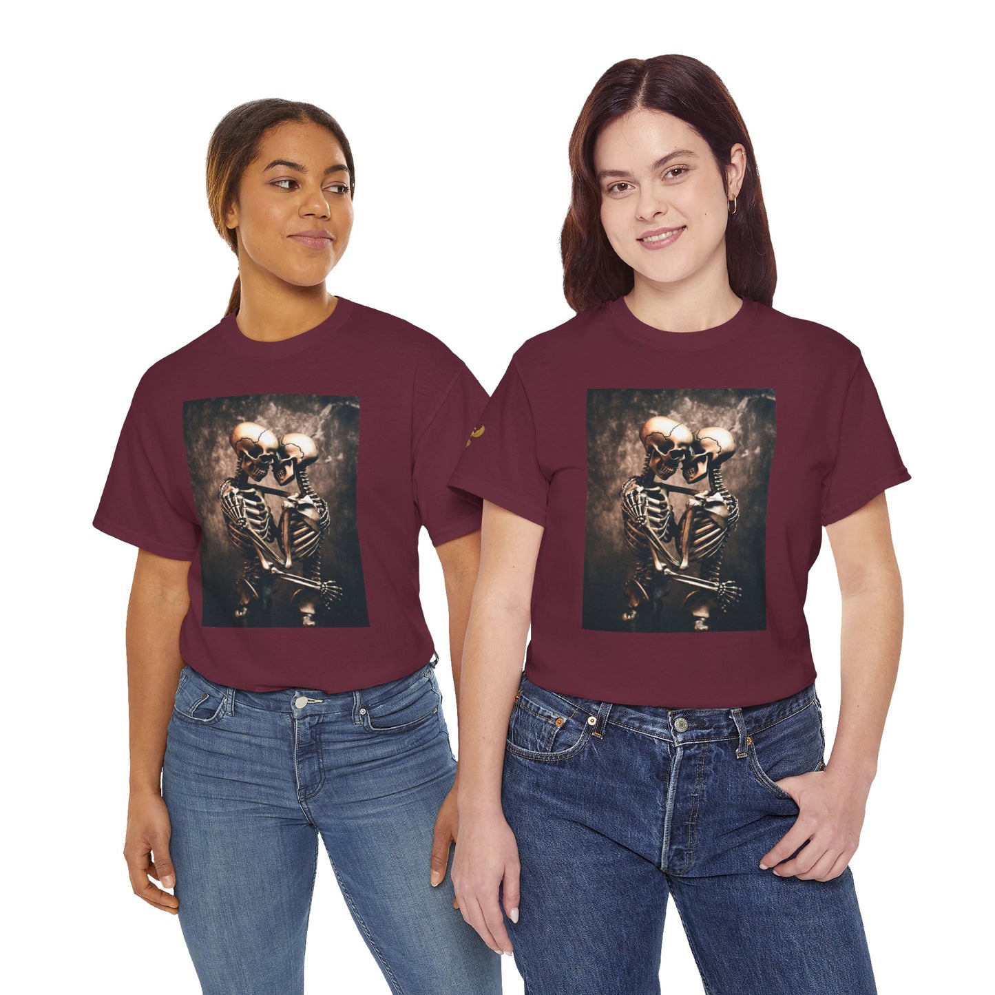 Phoenix Skeleton Love T-Shirt — Gothic Couple Tee
