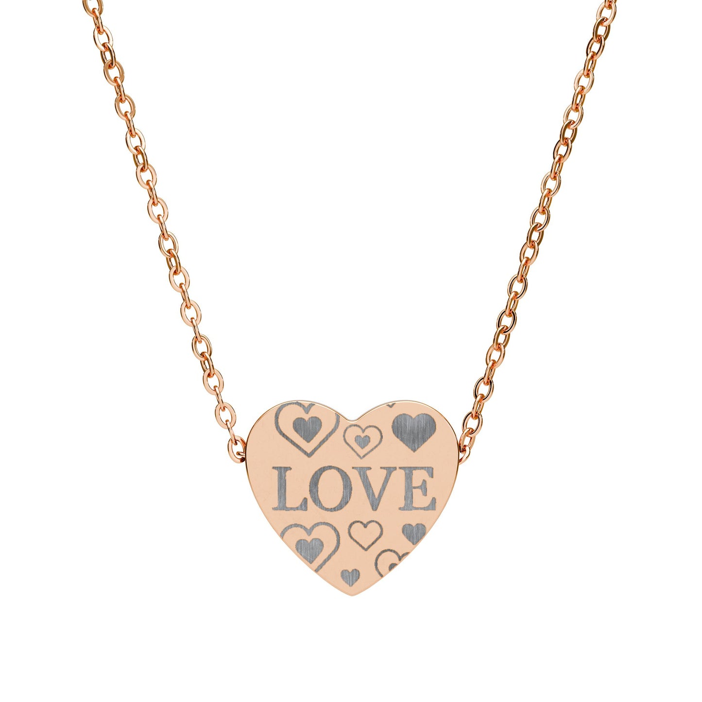 Phoenix Engravable Heart Necklace – 'LOVE' Heart Pendant, Personalized Romantic Jewelry