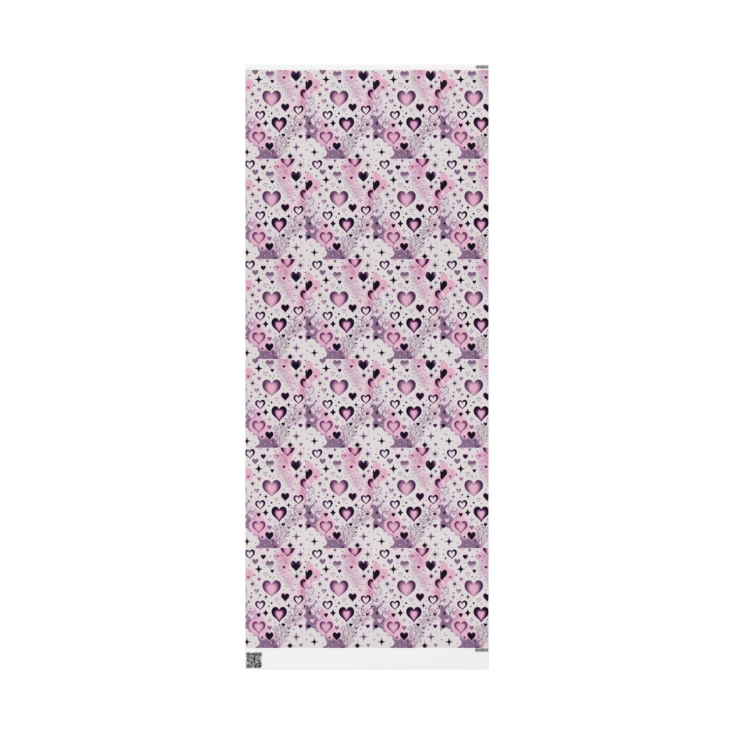 Phoenix Valentine Hearts Wrapping Paper Roll — Pink & Purple Heart Pattern Gift Wrap