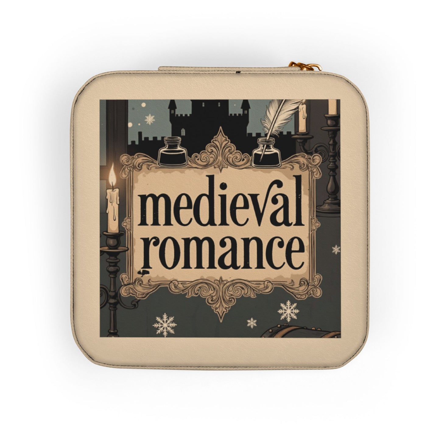 Phoenix Jewelry Travel Case – 'Medieval Romance' Compact Organizer for Rings, Earrings & Necklaces