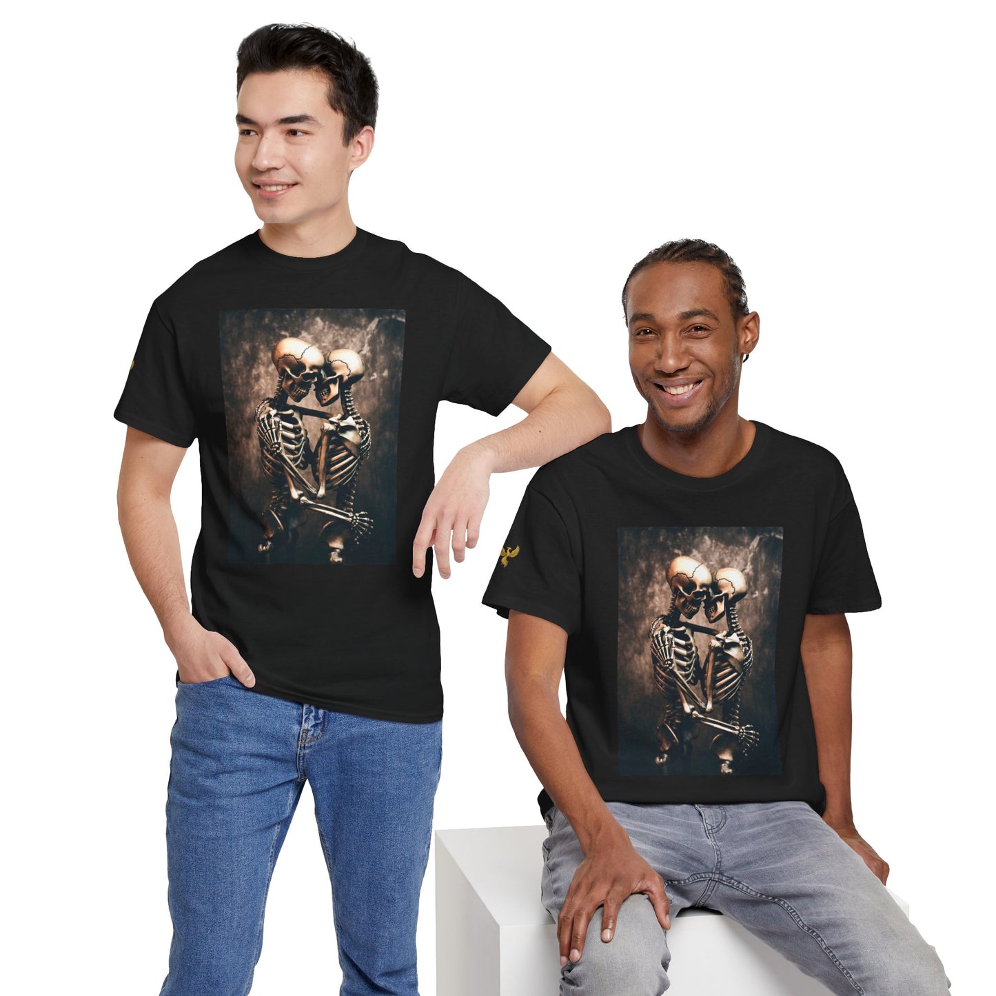 Phoenix Skeleton Love T-Shirt — Gothic Couple Tee