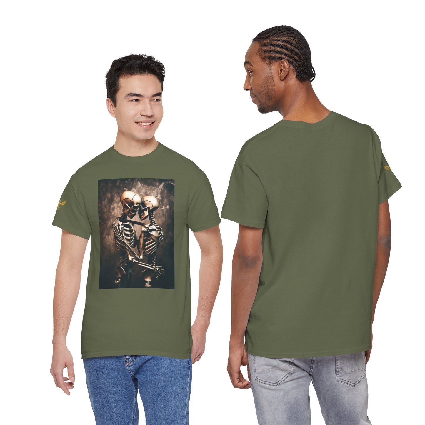 Phoenix Skeleton Love T-Shirt — Gothic Couple Tee