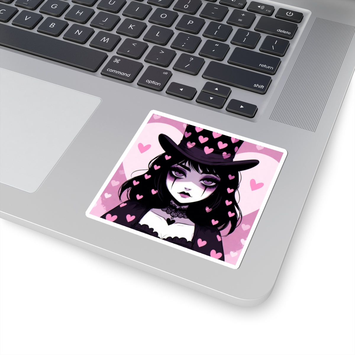 Phoenix Gothic Heart Witch Kiss-Cut Sticker — Cute Vampire Girl Laptop Decal