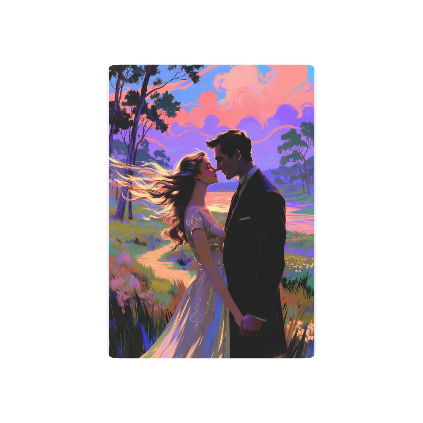 Phoenix Romantic Sunset Poker Playing Cards — Illustrated Couple Deck