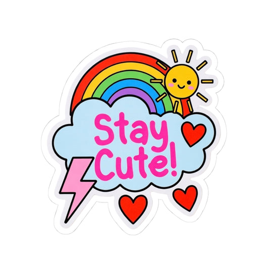 Phoenix Stay Cute! Rainbow Cloud Kiss-Cut Sticker