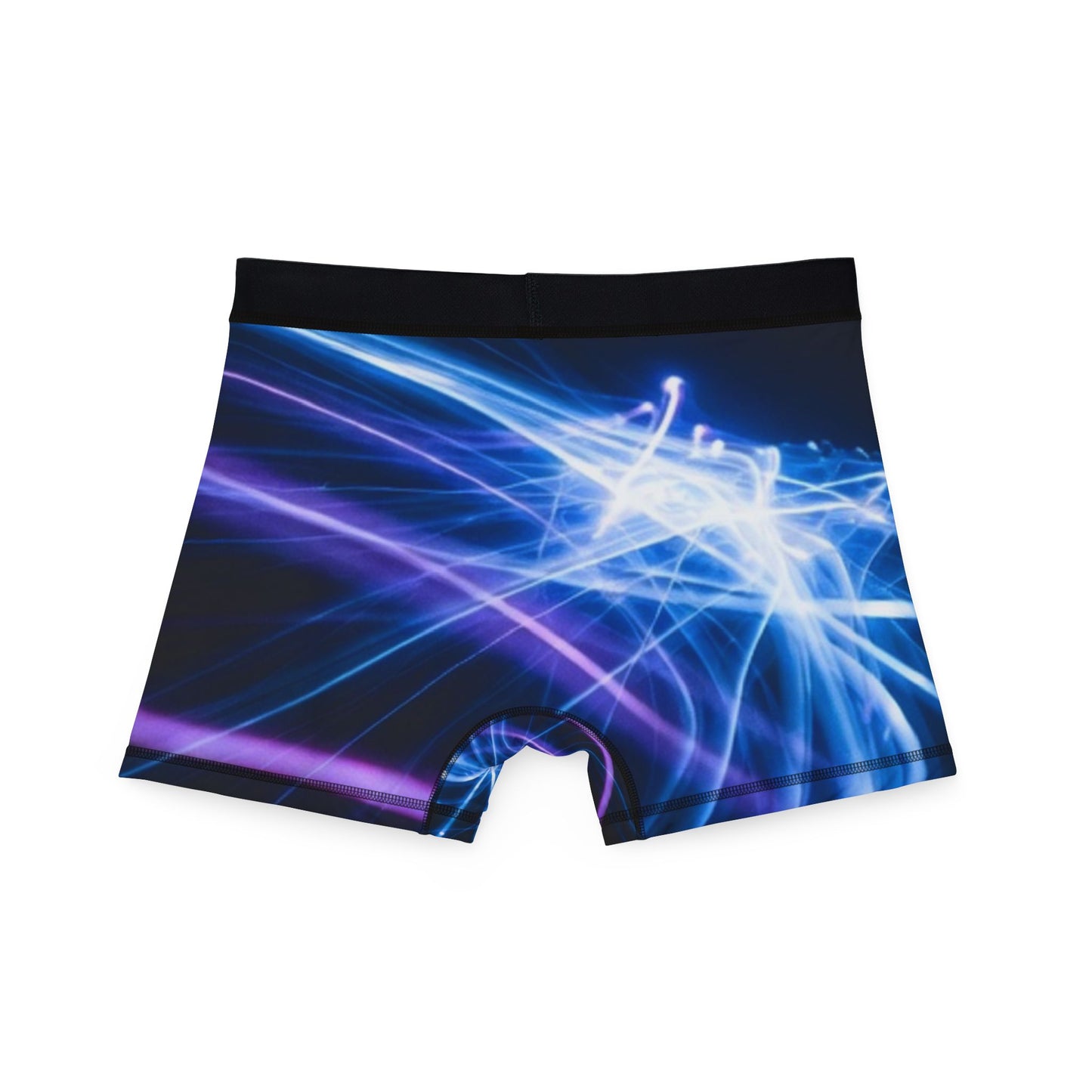 Phoenix Men's Neon Wave Boxer Briefs — Blue & Purple Light Pattern