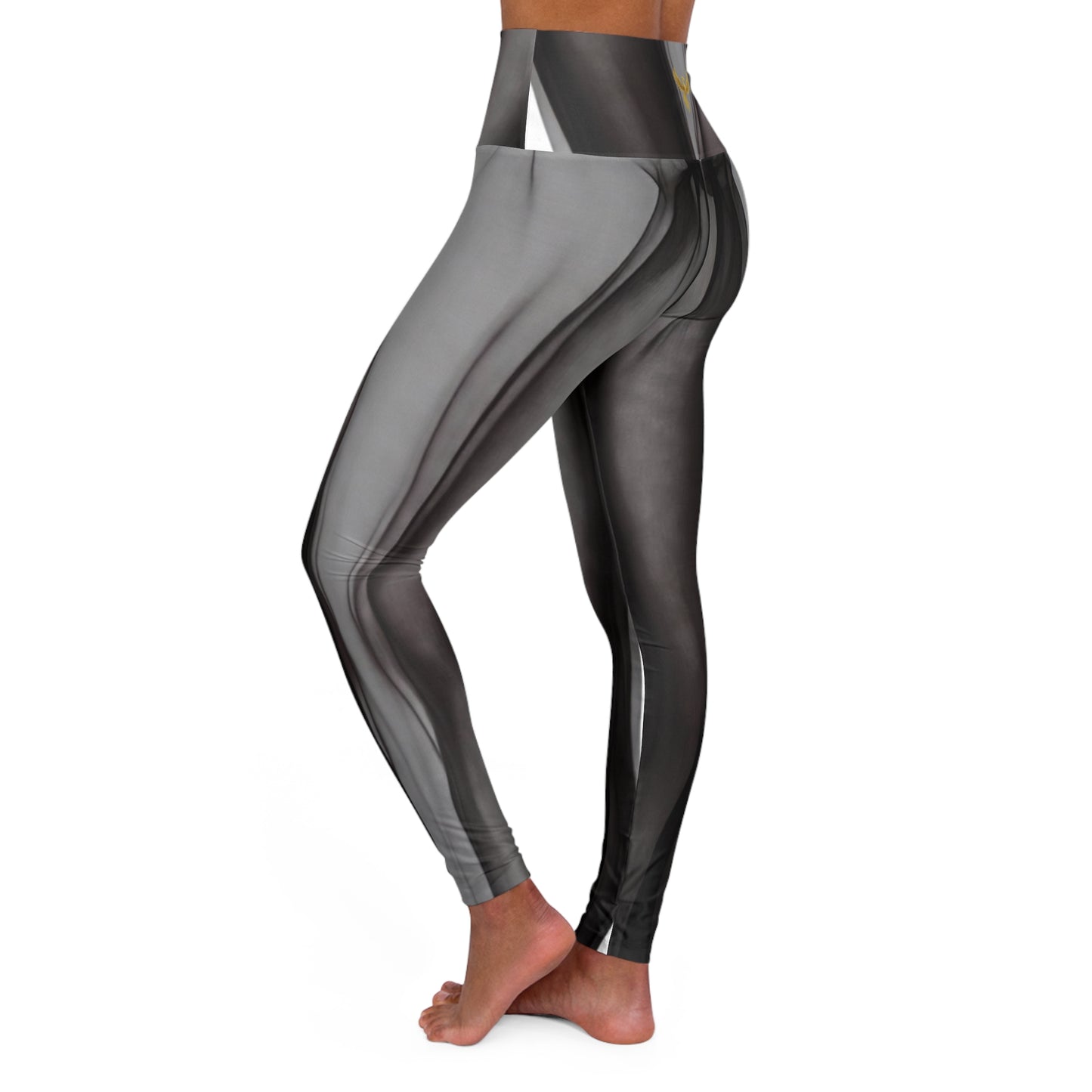 Phoenix "AI Design" Black Marble High-Waist — Sculpting Activewear for Yoga & Everyday Wear
