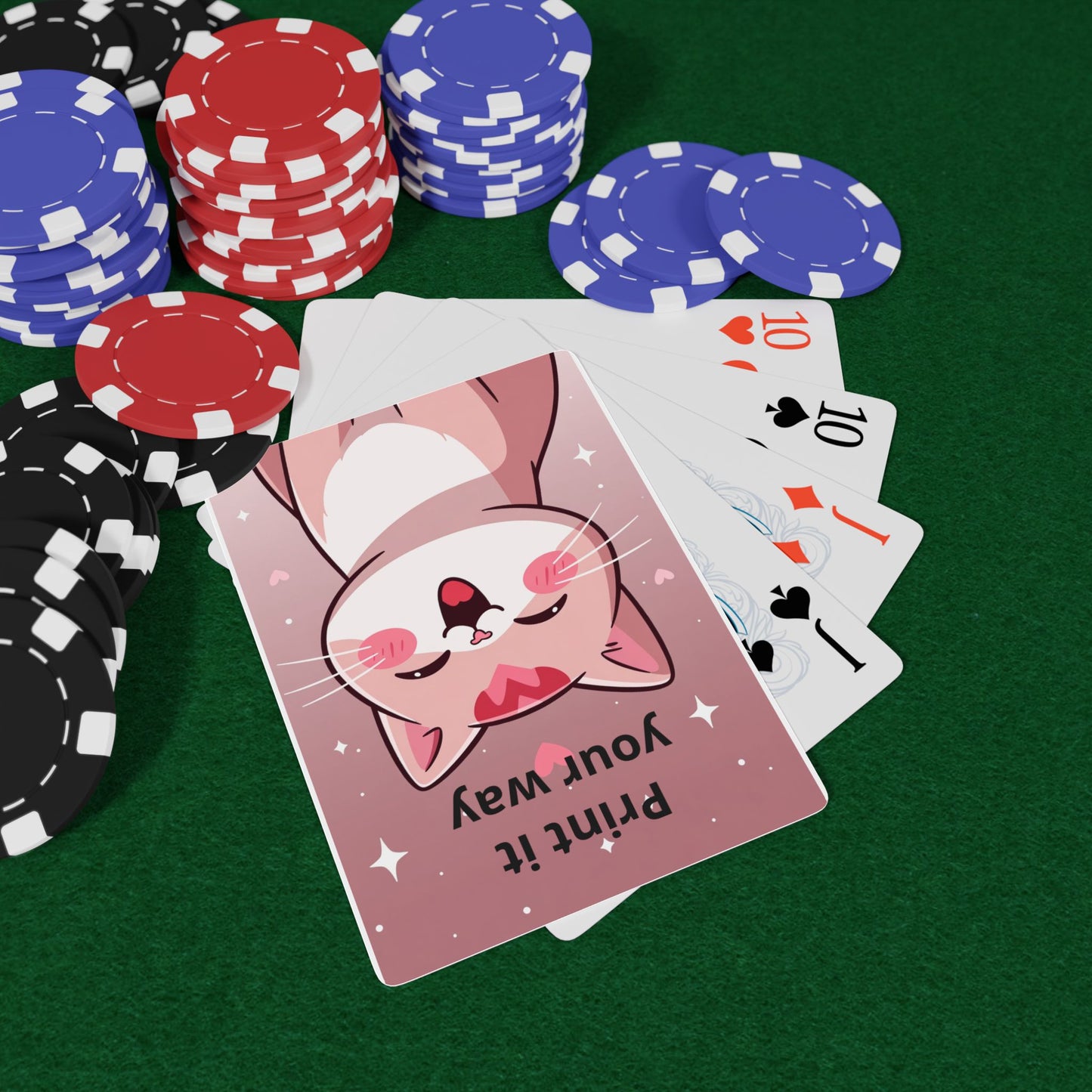 Phoenix Cute Cat Poker Playing Cards — Customizable Deck