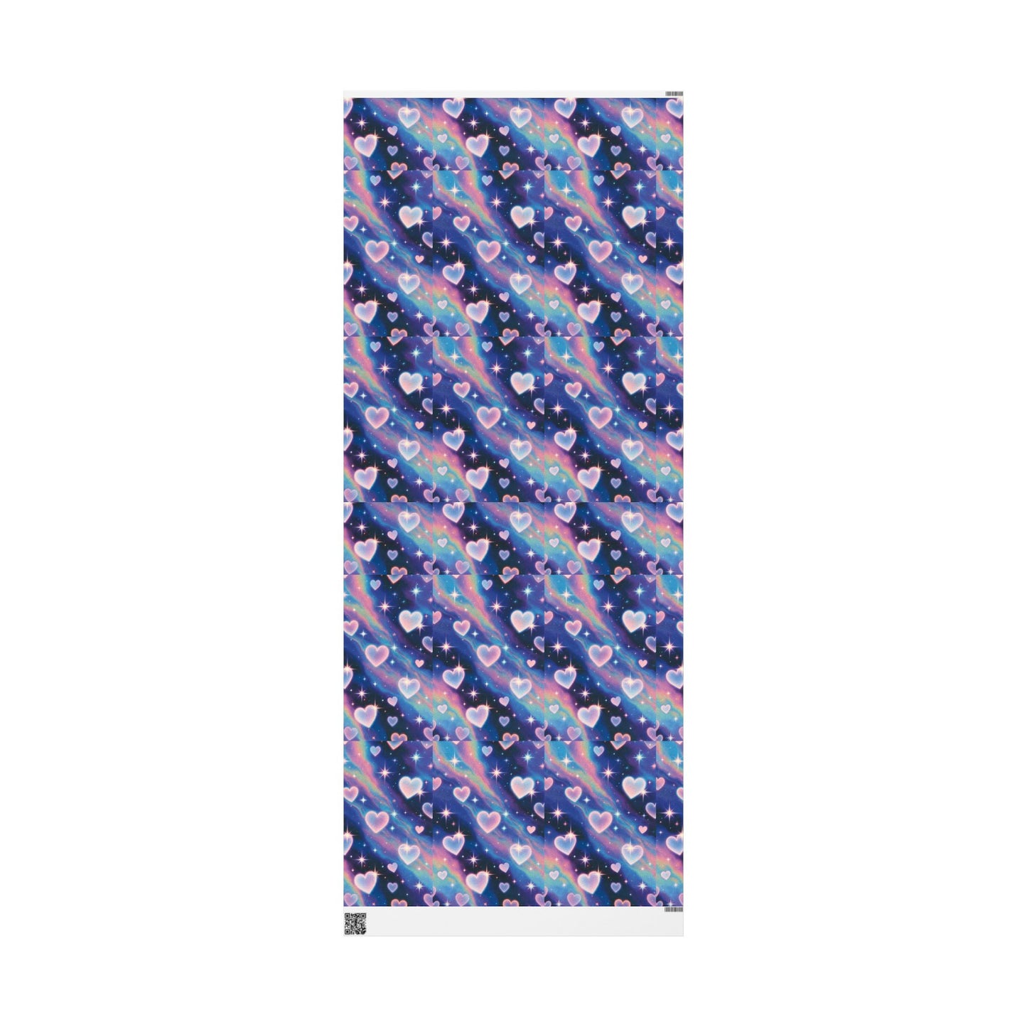 Phoenix Holographic Hearts Wrapping Paper — Iridescent Rainbow Gift Wrap Roll