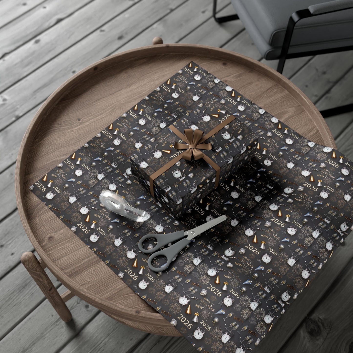 Phoenix Gift Wrap Paper — New Year 2026 Countdown Pattern
