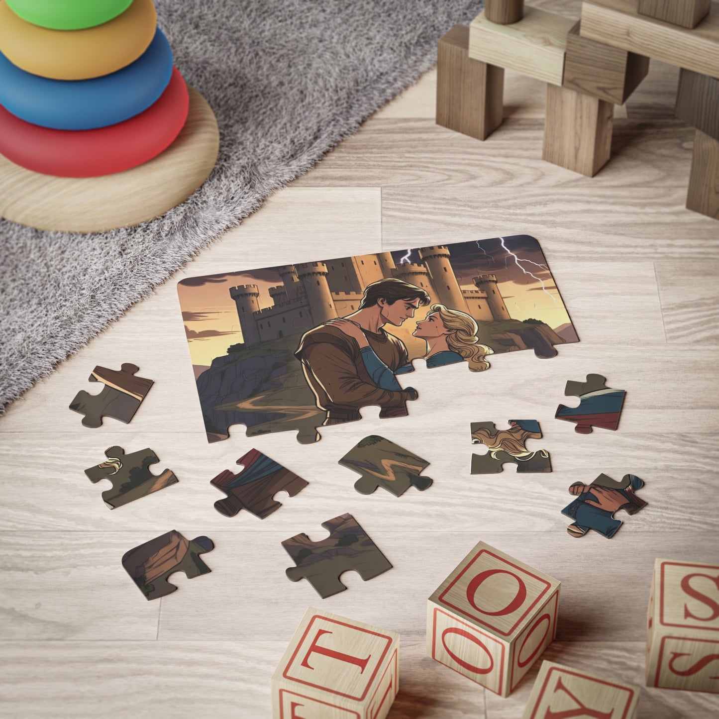 Phoenix Fairy Tale Castle Kids Puzzle — 30-Piece Romantic Prince & Princess Jigsaw