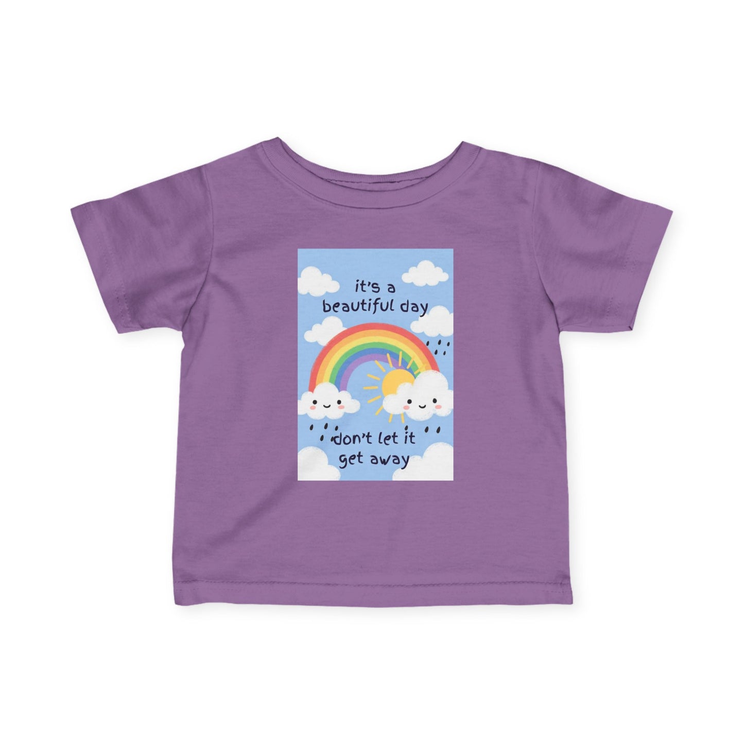 Phoenix Infant Tee – "It's a beautiful day, don't let it get away" Rainbow Cloud Graphic