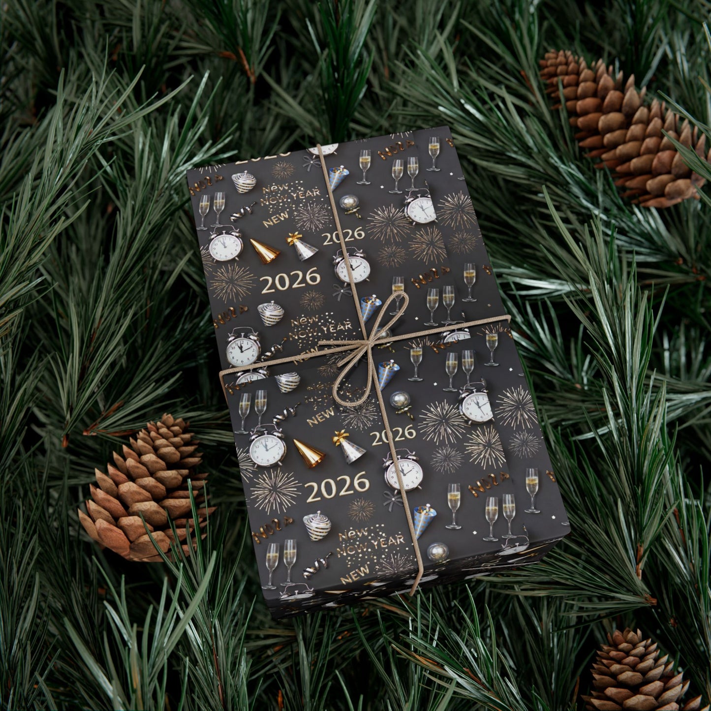 Phoenix Gift Wrap Paper — New Year 2026 Countdown Pattern