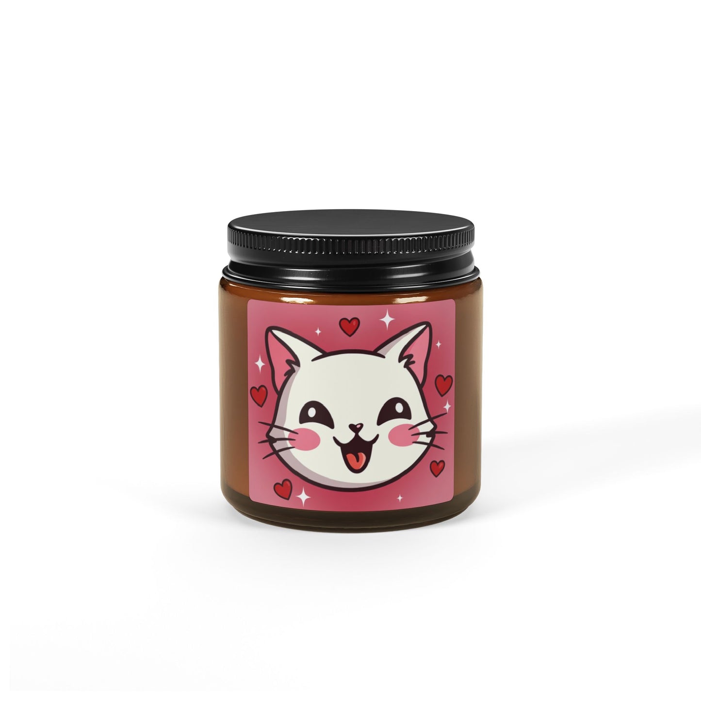 Phoenix Kawaii Cat Scented Soy Candle — Amber Jar
