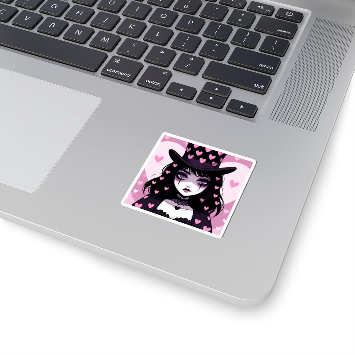 Phoenix Gothic Heart Witch Kiss-Cut Sticker — Cute Vampire Girl Laptop Decal