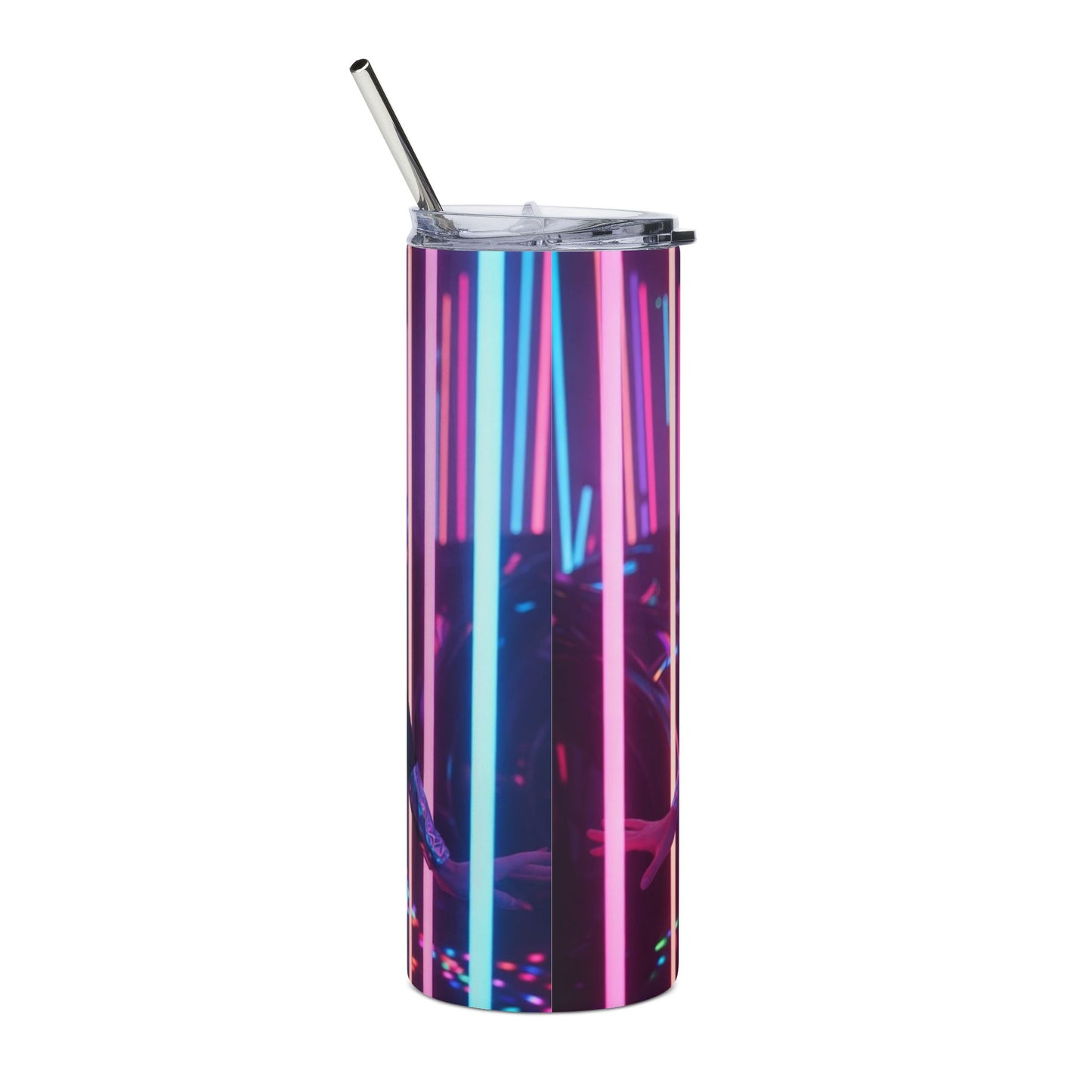 Phoenix 20oz Stainless Tumbler — Neon Cyber Astronaut Babe Design