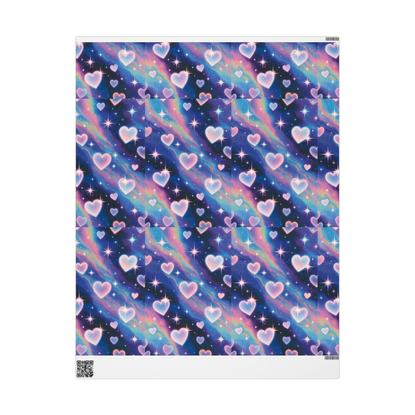 Phoenix Holographic Hearts Wrapping Paper — Iridescent Rainbow Gift Wrap Roll