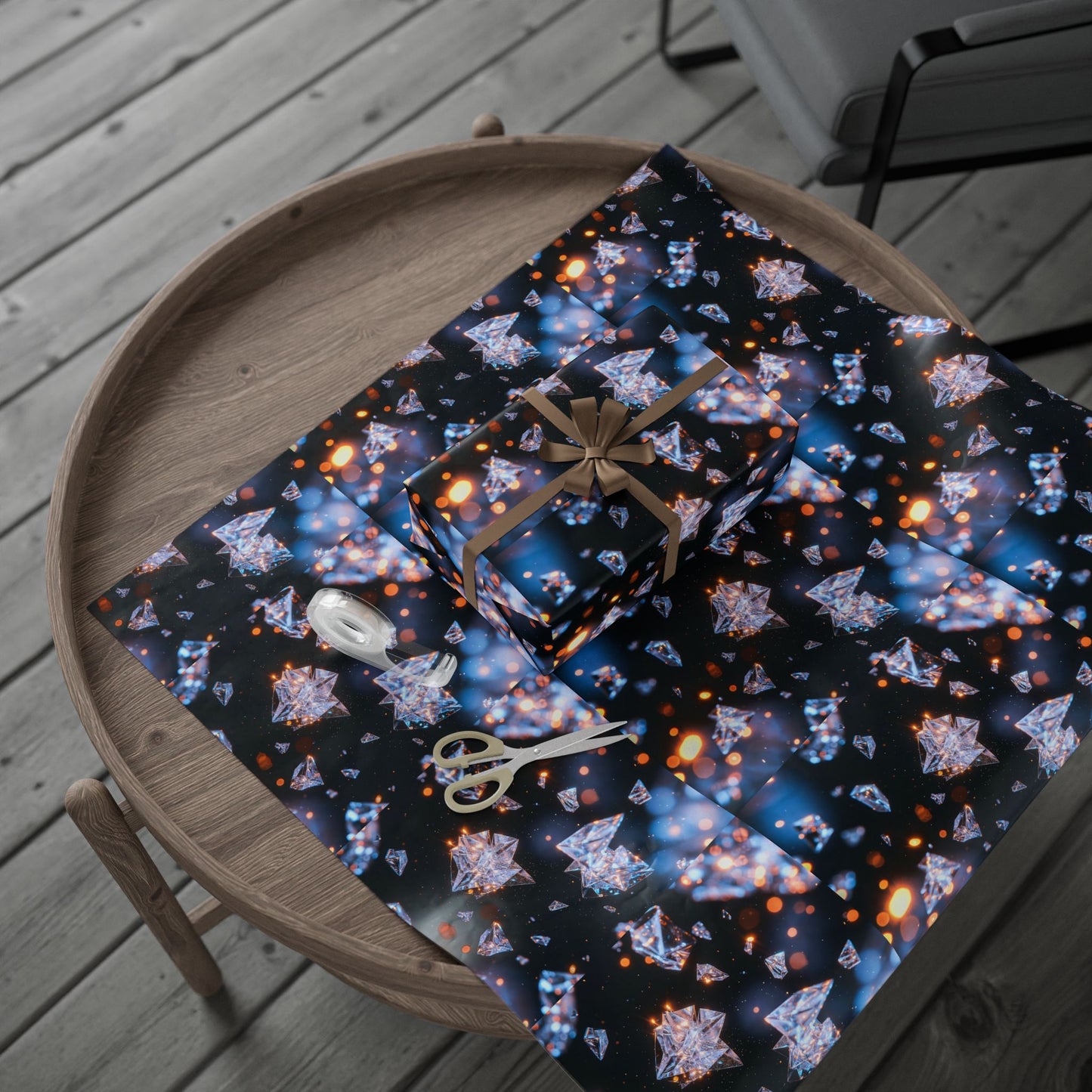 Phoenix Crystal Print Wrapping Paper — Gemstone Pattern Gift Wrap