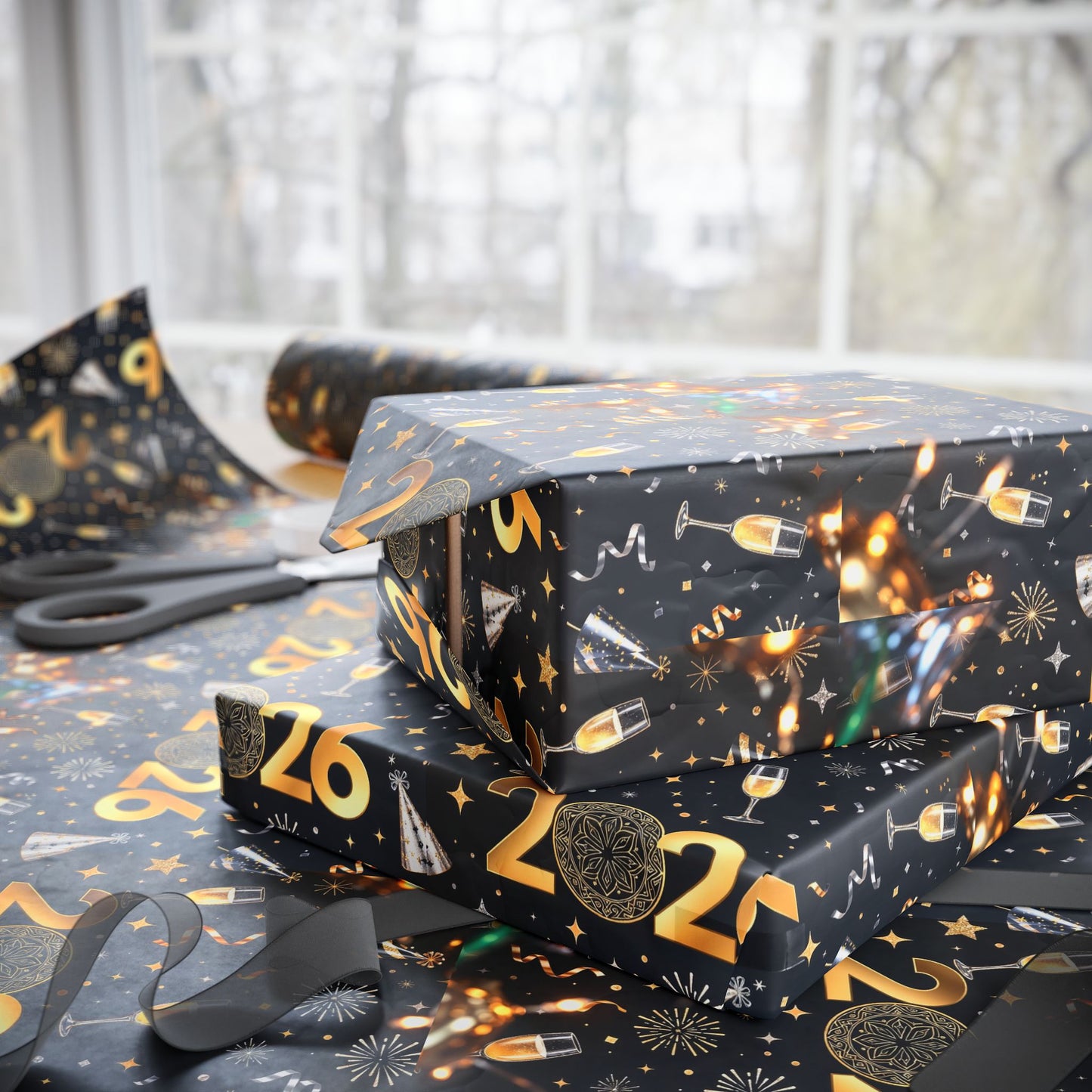 Phoenix New Year's 2026 Wrapping Paper — Festive Holiday Gift Wrap