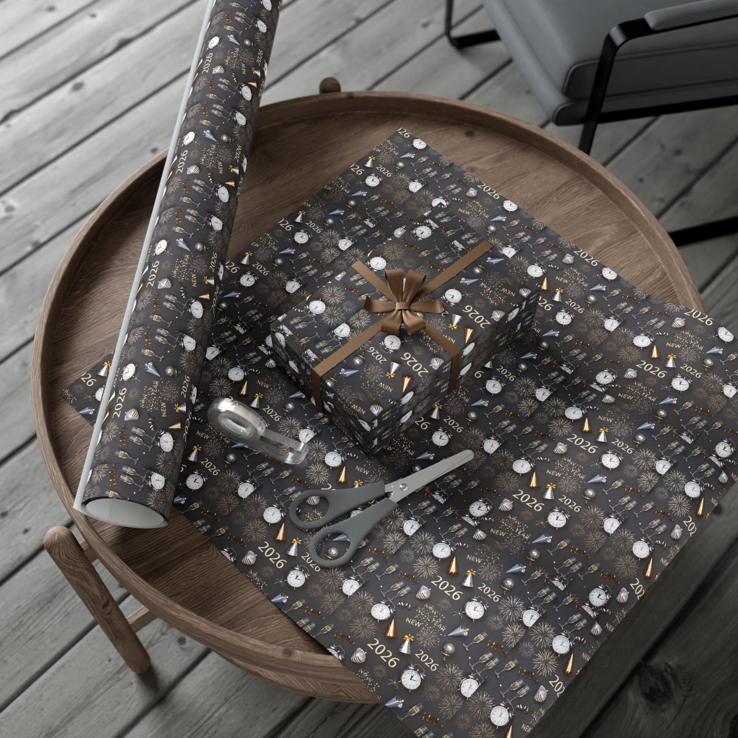 Phoenix Gift Wrap Paper — New Year 2026 Countdown Pattern