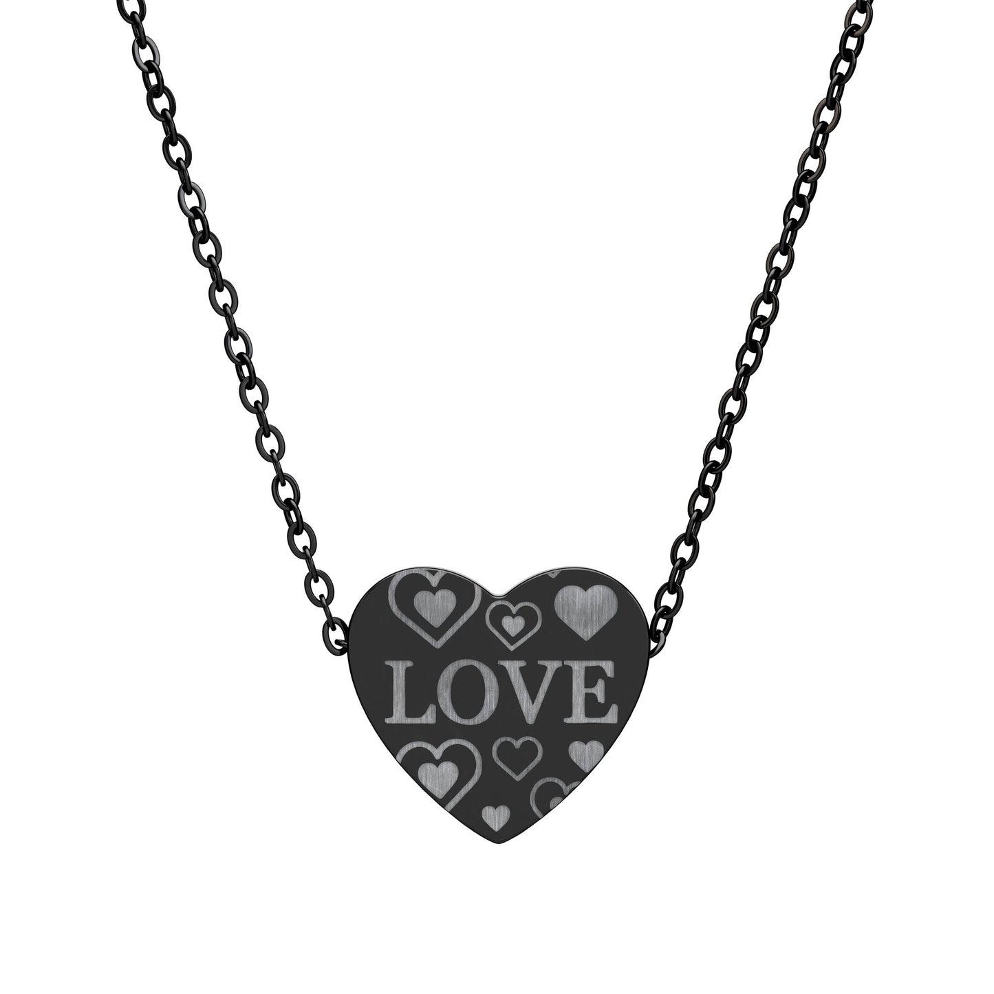Phoenix Engravable Heart Necklace – 'LOVE' Heart Pendant, Personalized Romantic Jewelry