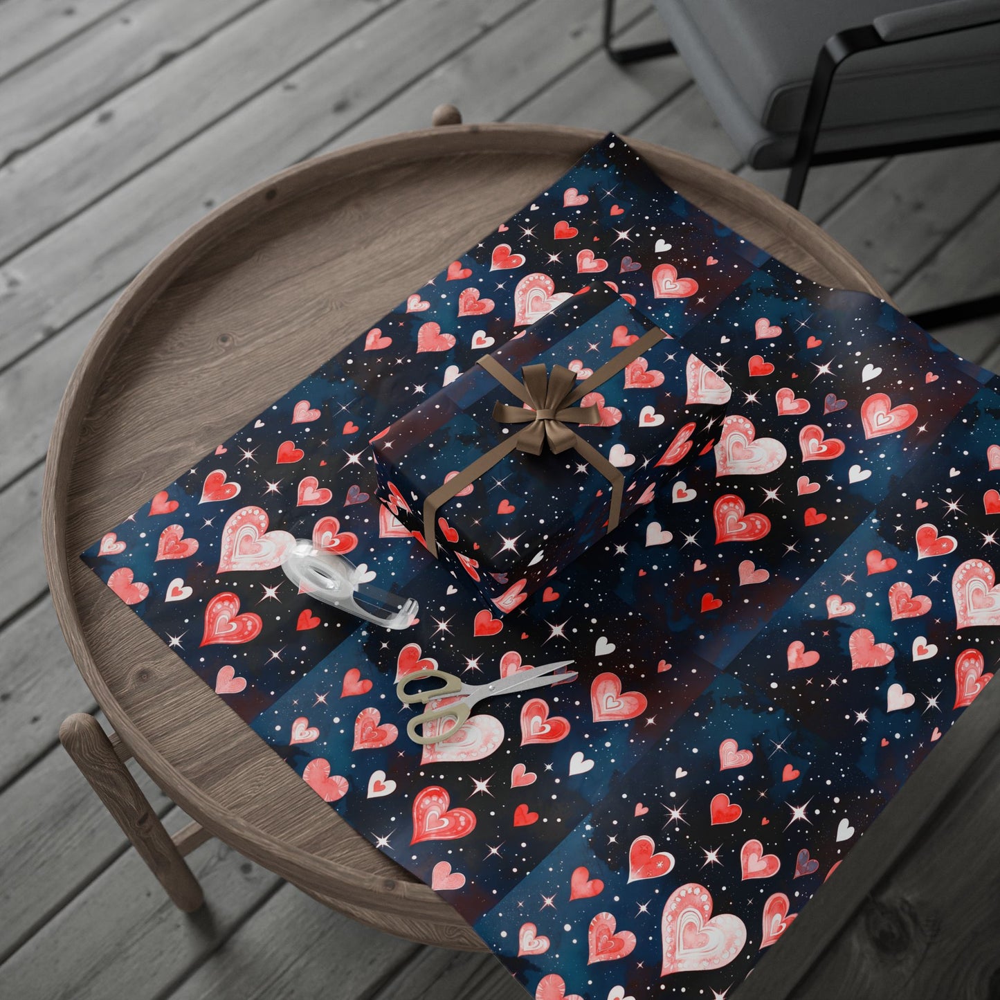 Phoenix Heart Constellation Wrapping Paper Roll — Romantic Galaxy Gift Wrap