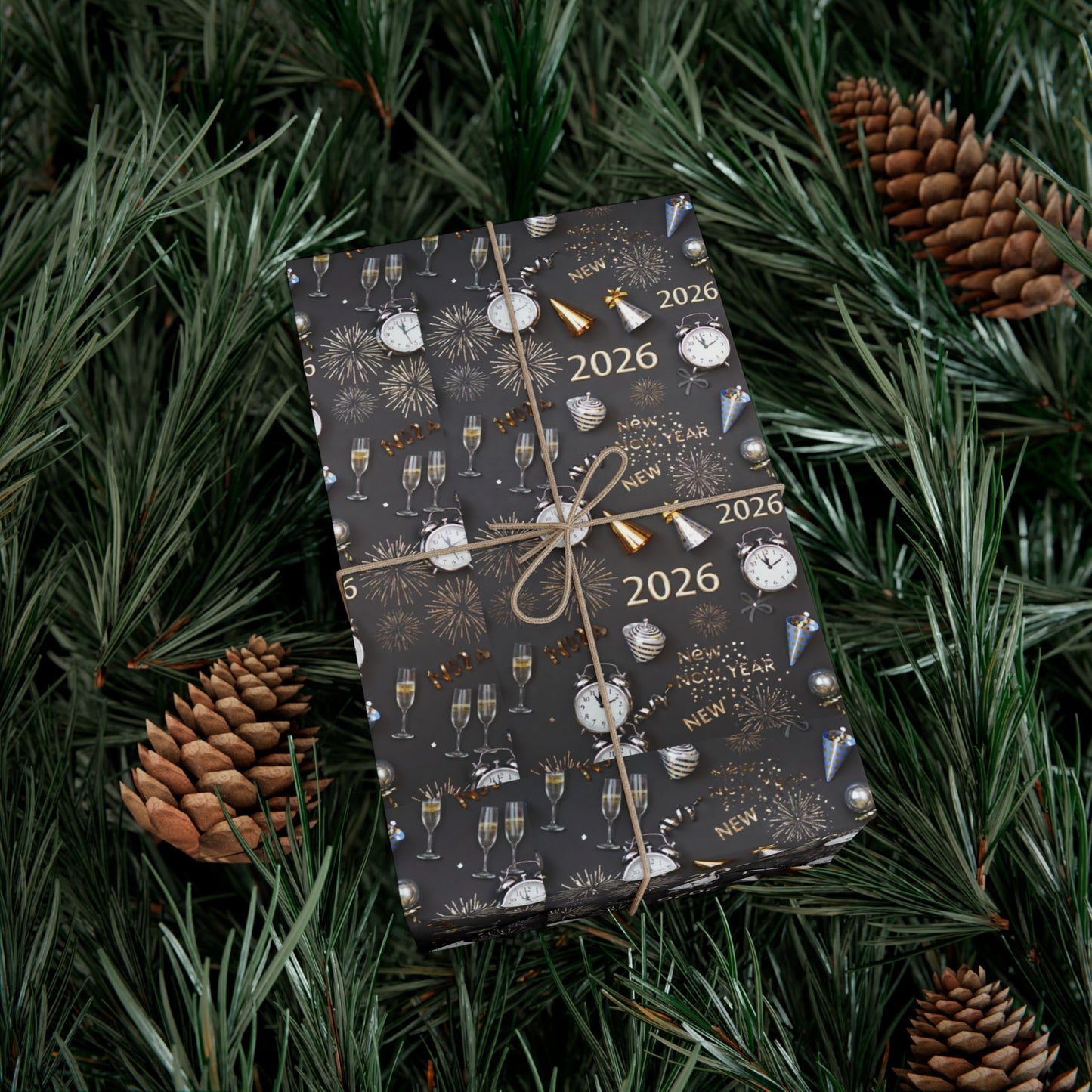 Phoenix Gift Wrap Paper — New Year 2026 Countdown Pattern