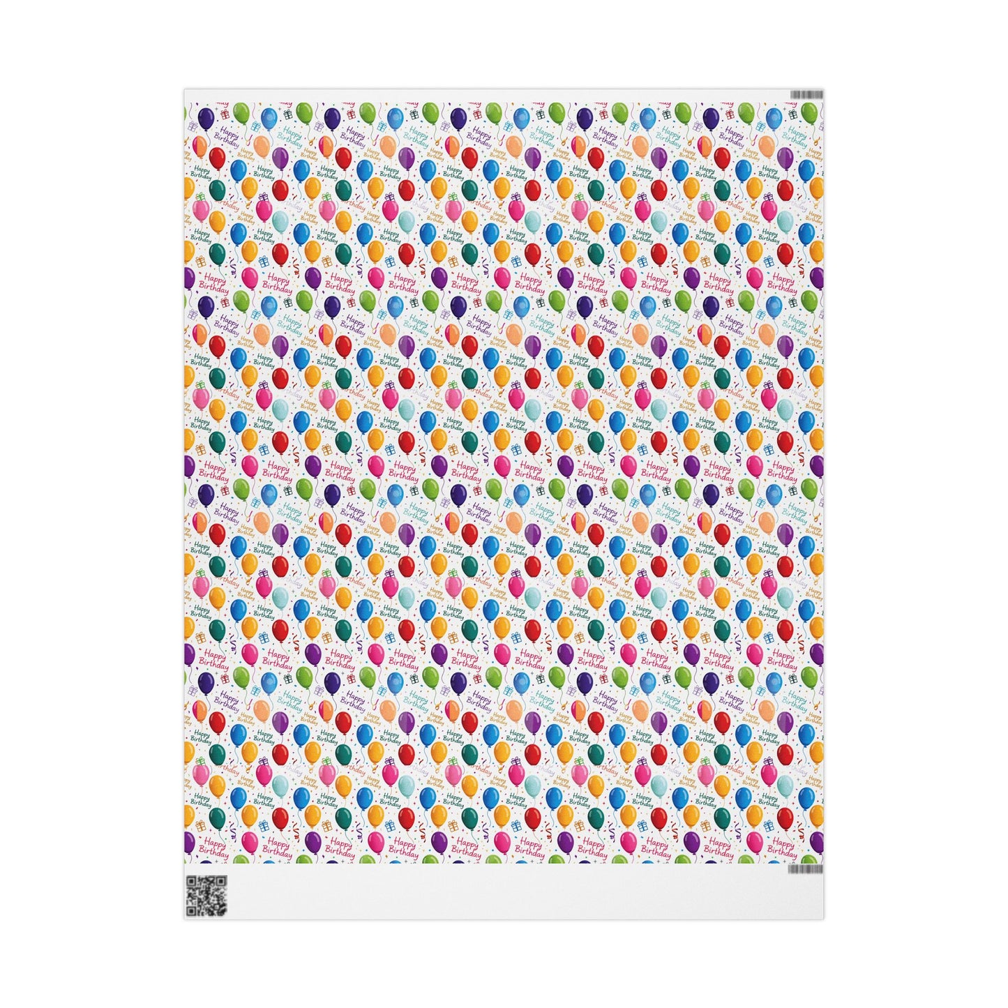 Phoenix Birthday Balloon Wrapping Paper Roll — Colorful 'Happy Birthday' Gift Wrap