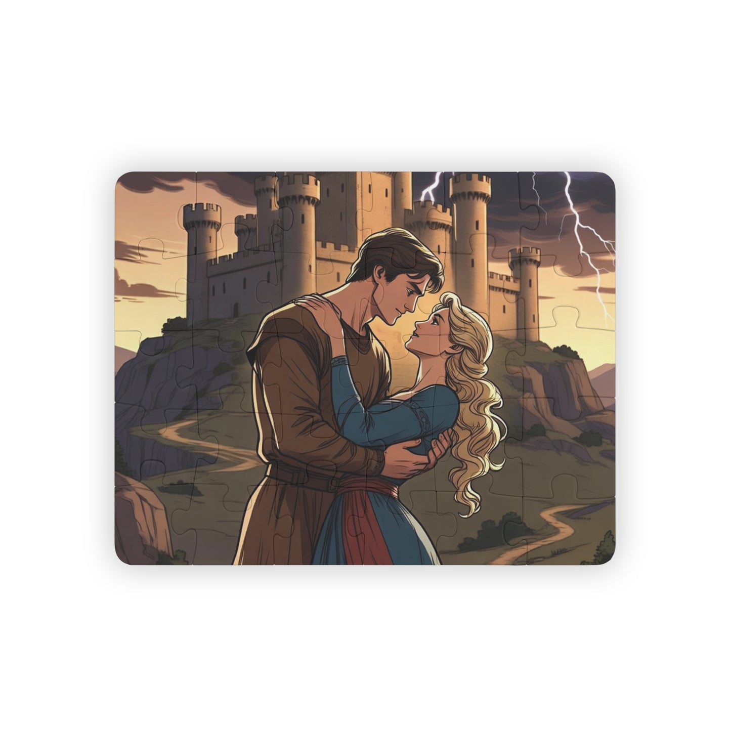 Phoenix Fairy Tale Castle Kids Puzzle — 30-Piece Romantic Prince & Princess Jigsaw