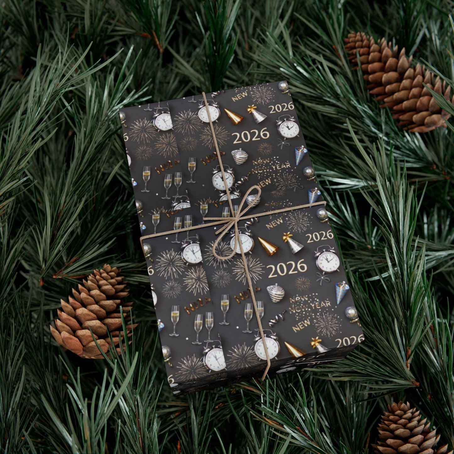 Phoenix Gift Wrap Paper — New Year 2026 Countdown Pattern